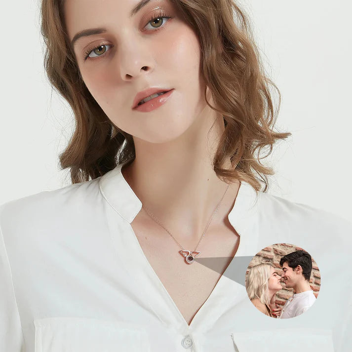 Estuche Rosa Eterna – Collar de Ángel con Foto Personalizada