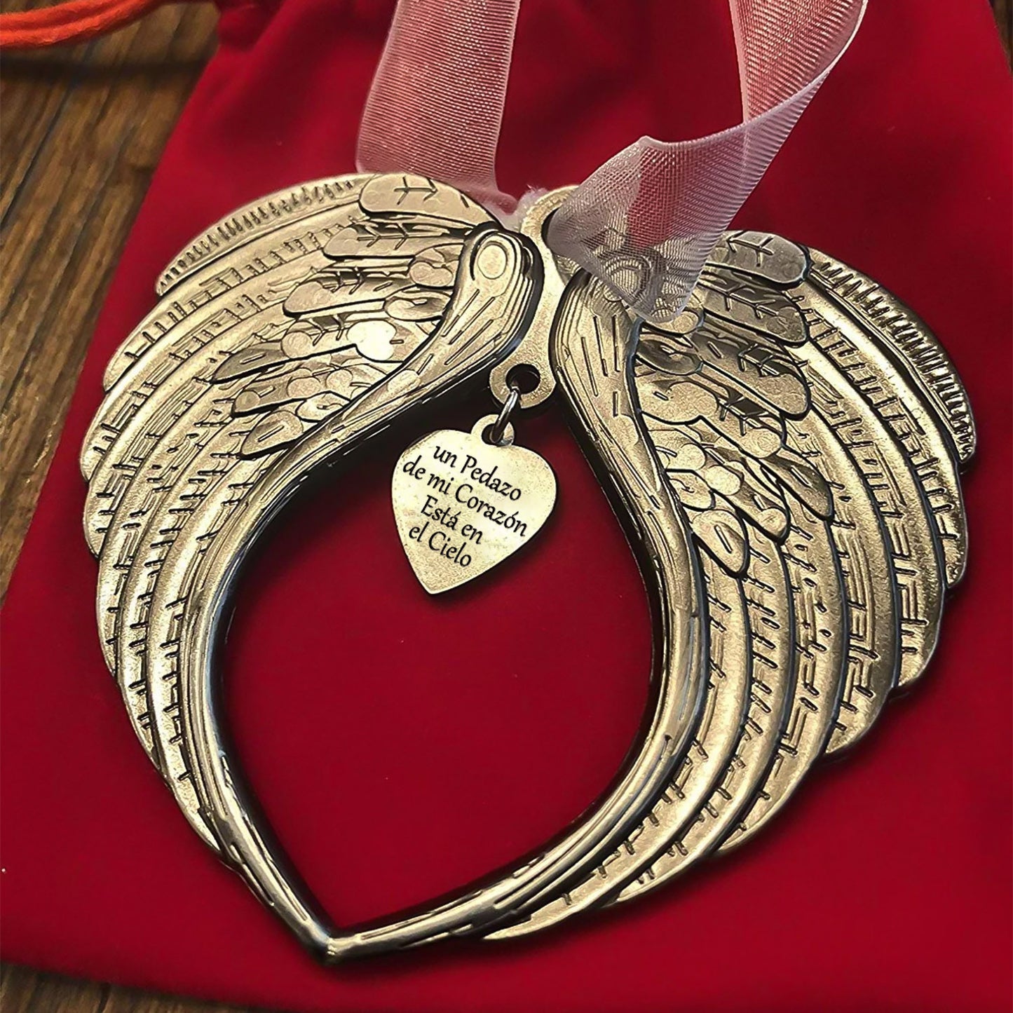 Adorno Ala de Ángel – Un pedazo de mi corazón está en el cielo